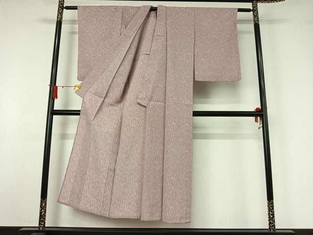 平和屋着物▽お召 単衣 霞文 銀通し地 正絹 逸品 AABJ1591jh