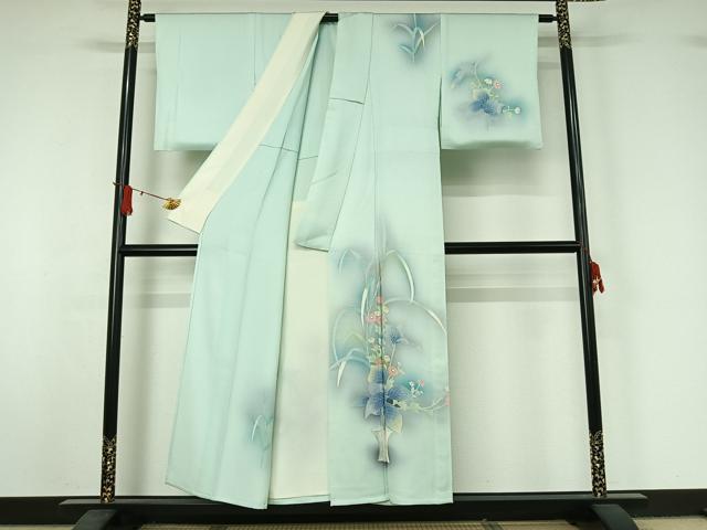 平和屋着物▽訪問着 単衣 飾花文 暈し染め 金彩 正絹 逸品 AABJ1593jh