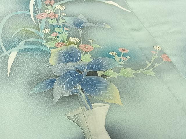 平和屋着物▽訪問着 単衣 飾花文 暈し染め 金彩 正絹 逸品 AABJ1593jh
