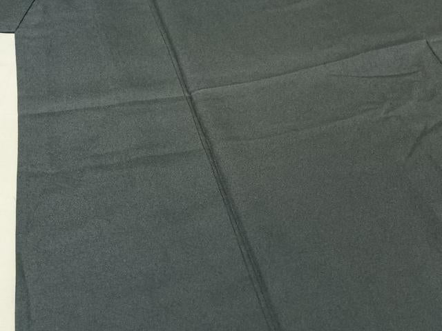 平和屋着物▽男性 お召 単衣 色無地 藍鼠色 正絹 逸品 AABJ1595jh