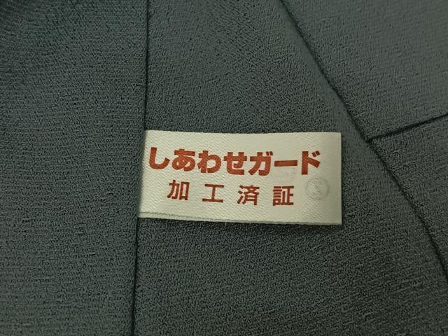 平和屋着物▽男性 お召 単衣 色無地 藍鼠色 正絹 逸品 AABJ1595jh
