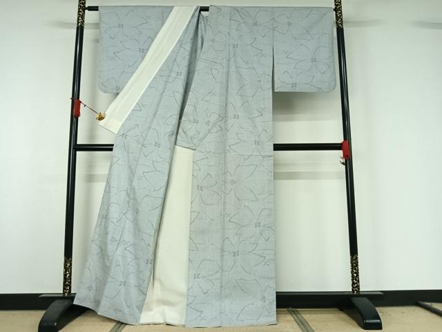 平和屋着物▽本場大島紬 単衣 7マルキ 花尽くし 正絹 逸品 AABJ1608jh
