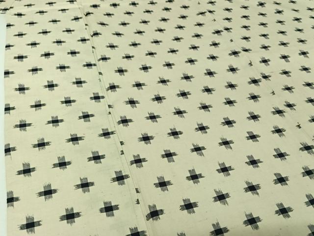 平和屋着物▽上質な紬 単衣 十字絣 正絹 逸品 AABJ1614jh