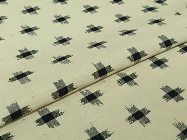 平和屋着物▽上質な紬 単衣 十字絣 正絹 逸品 AABJ1614jh