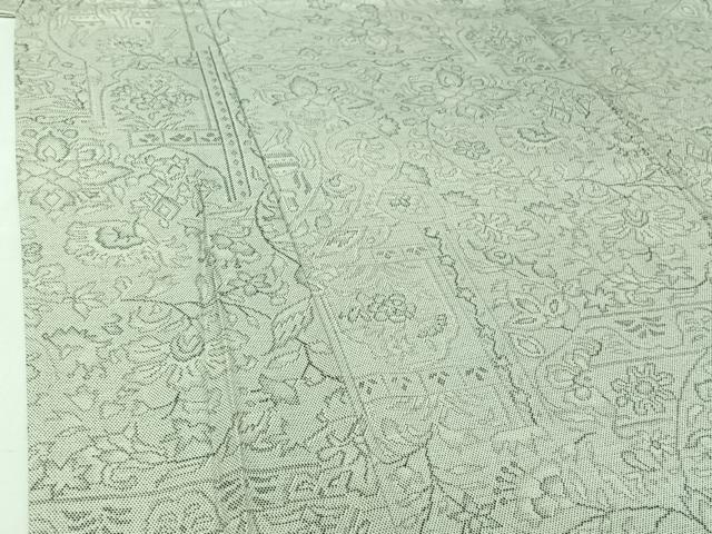 平和屋着物▽上質な小紋 単衣 草花文 正絹 逸品 AABJ1617jh