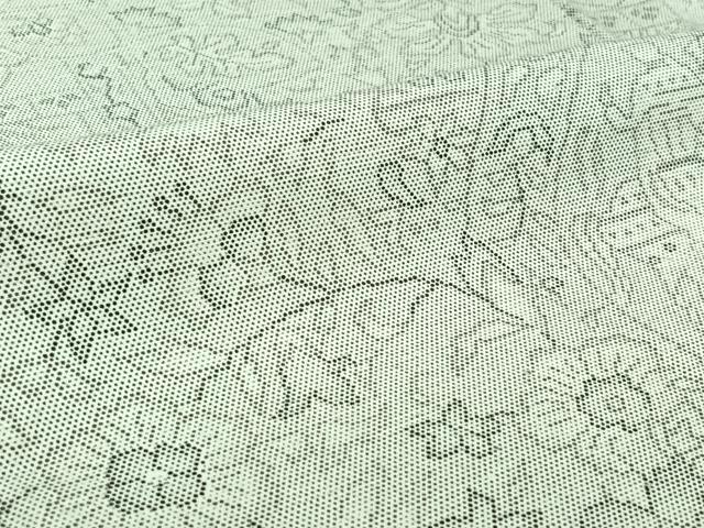 平和屋着物▽上質な小紋 単衣 草花文 正絹 逸品 AABJ1617jh