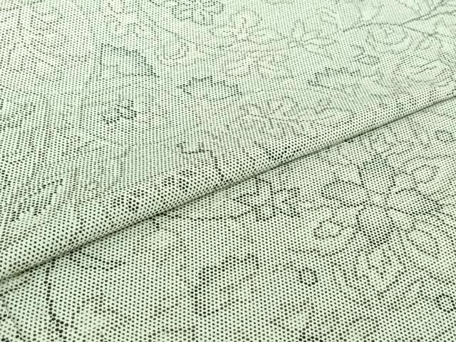 平和屋着物▽上質な小紋 単衣 草花文 正絹 逸品 AABJ1617jh
