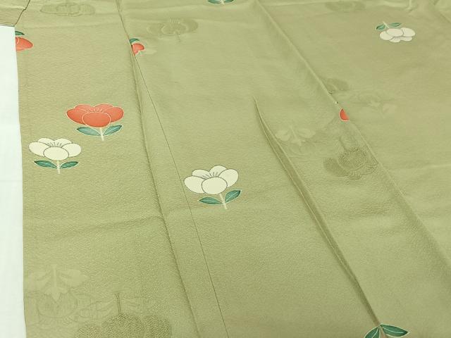 平和屋着物▽上質な小紋 単衣 草花文 正絹 逸品 AABJ1624jh