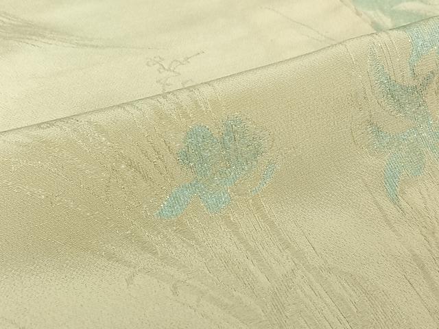 平和屋着物▽上質な小紋 単衣 寿光織 草花文 正絹 逸品 AABJ1625jh