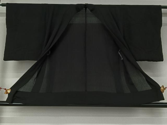 平和屋着物▽羽織 スリーシーズン 春夏秋 塵除け 暗黒色 正絹 逸品 AABJ1627jh