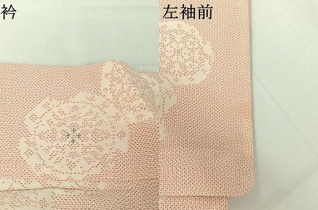 平和屋着物▽本塩沢 単衣 正倉院花文 正絹 逸品 AABJ1632jh