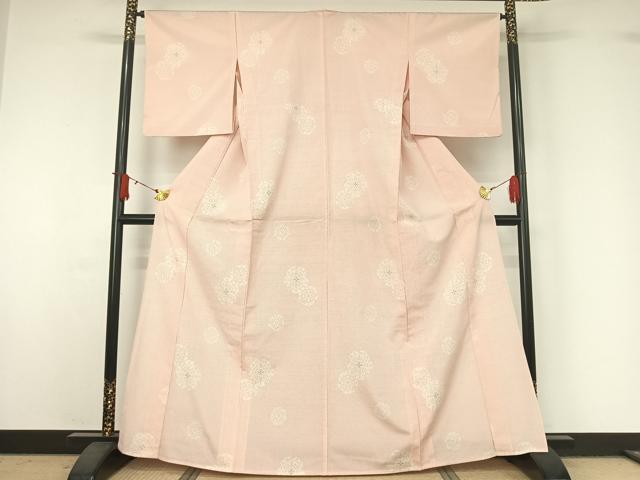 平和屋着物▽本塩沢 単衣 正倉院花文 正絹 逸品 AABJ1632jh