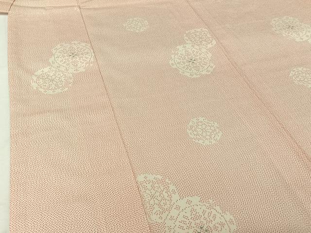 平和屋着物▽本塩沢 単衣 正倉院花文 正絹 逸品 AABJ1632jh