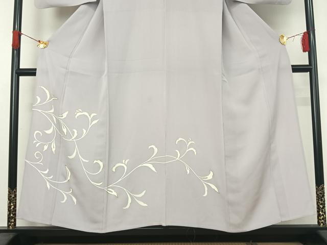 平和屋着物▽訪問着 単衣 草葉文 金彩 正絹 逸品 AABJ1635jh