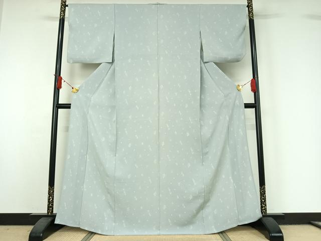 平和屋着物▽上質な小紋 単衣 草花文 正絹 逸品 AABJ1657jh