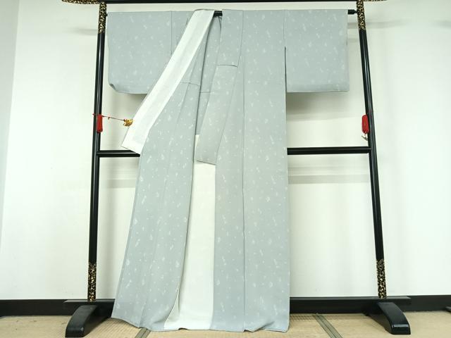 平和屋着物▽上質な小紋 単衣 草花文 正絹 逸品 AABJ1657jh