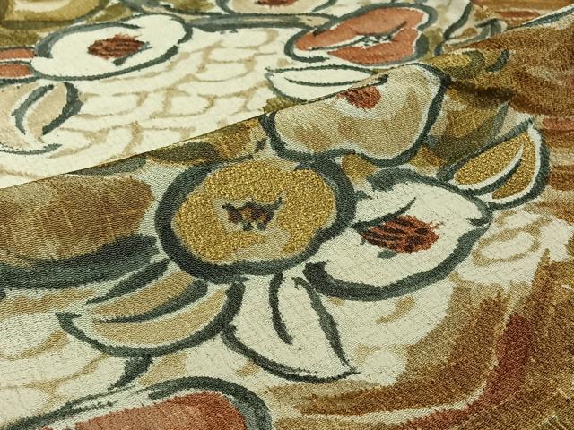 平和屋着物▽上質な小紋 単衣 手描き 吉祥花文 金彩 鬼しぼ縮緬 正絹 逸品 AABJ1658jh