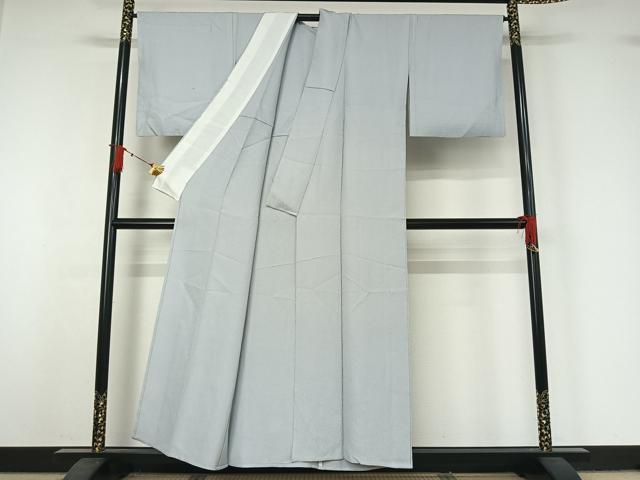平和屋着物▽上質な色無地 単衣 花唐草地紋 月白色 正絹 逸品 AABJ1671jh