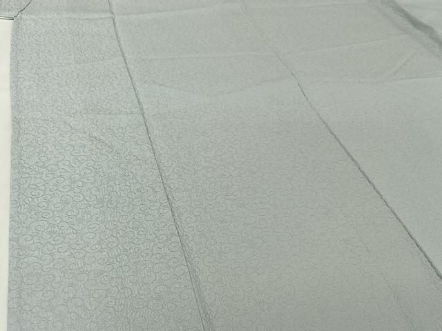 平和屋着物▽上質な色無地 単衣 花唐草地紋 月白色 正絹 逸品 AABJ1671jh