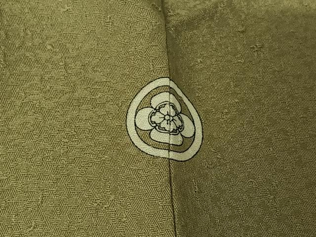 平和屋着物▽色無地 単衣 柳茶色 洗える着物 AABJ1676jh