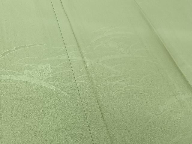 平和屋着物▽無地絵羽訪問着 単衣 雪芝地紋 夏虫色 正絹 逸品 AABJ1691jh