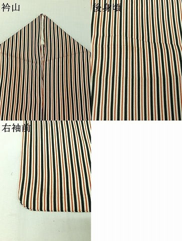 平和屋着物▽小紋 単衣 縞 洗える着物 AABJ1706jh