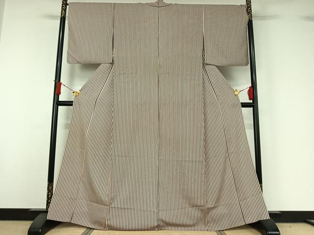 平和屋着物▽小紋 単衣 縞 洗える着物 AABJ1706jh