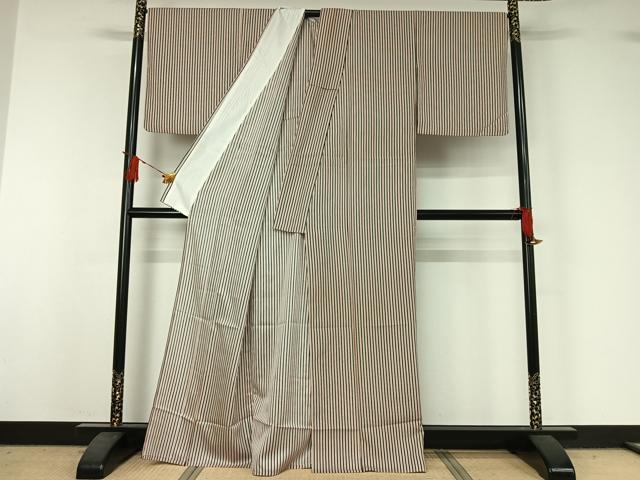 平和屋着物▽小紋 単衣 縞 洗える着物 AABJ1706jh