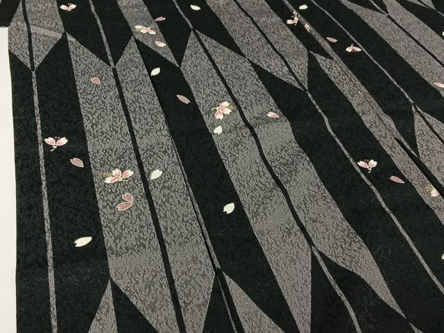 平和屋着物▽小紋 単衣 舞桜文 洗える着物 AABJ1716jh