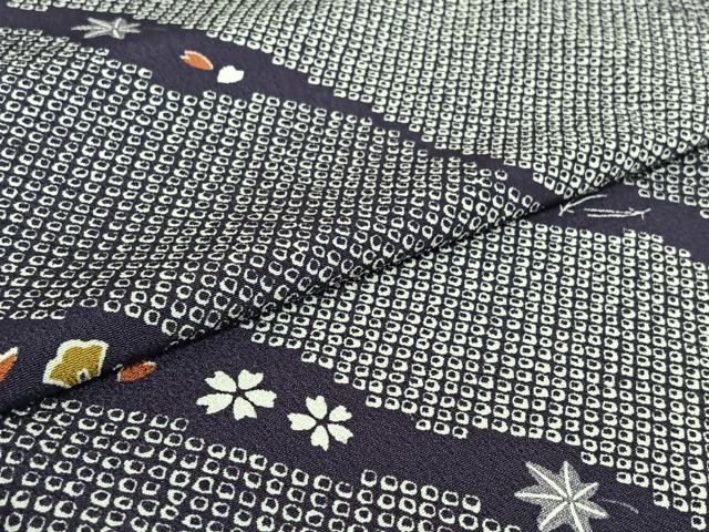 平和屋着物▽小紋 単衣 宝尽くし文 洗える着物 AABJ1717jh