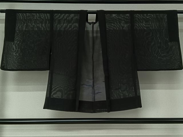 平和屋着物▽羽織 スリーシーズン 春夏秋 塵除け 霞文 黒地 AABJ1723jh