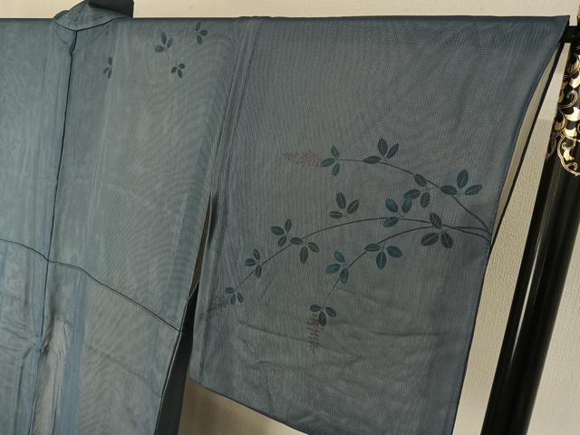 平和屋着物▽訪問着 無双 紗袷 紗×絽 手描き 草花文 金彩 正絹 逸品 AABJ1728jh
