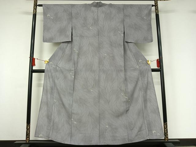平和屋着物▽小紋 単衣 手描き 草花文 洗える着物 AABJ1732jh