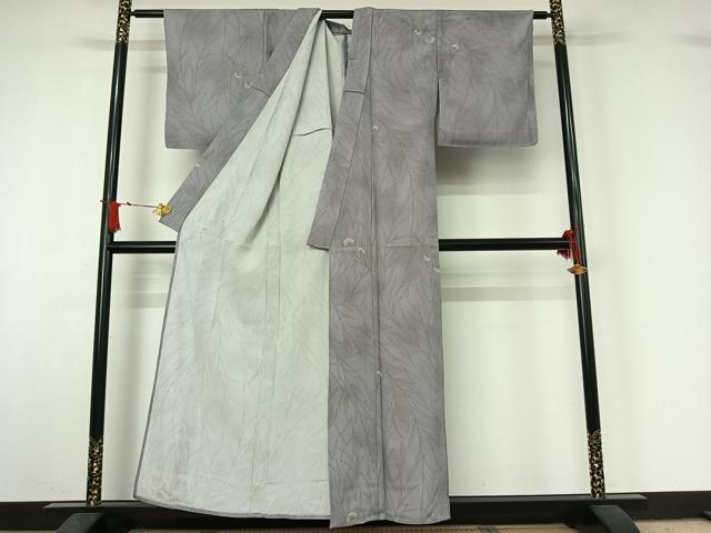 平和屋着物▽小紋 単衣 手描き 草花文 洗える着物 AABJ1732jh