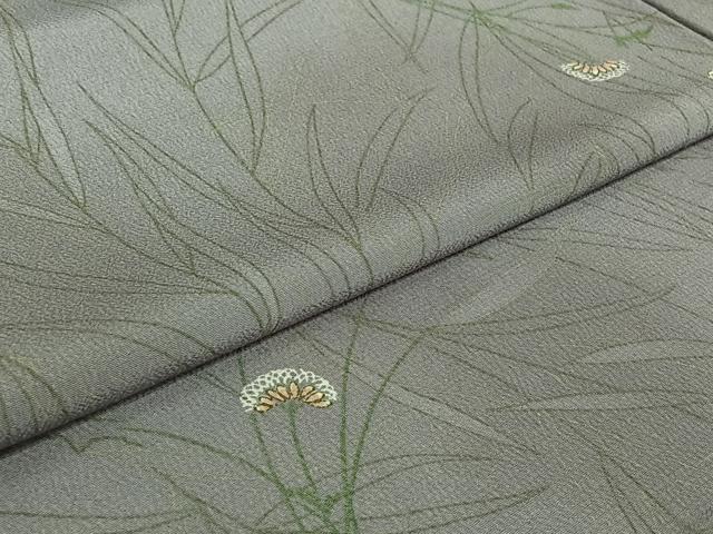 平和屋着物▽小紋 単衣 手描き 草花文 洗える着物 AABJ1732jh