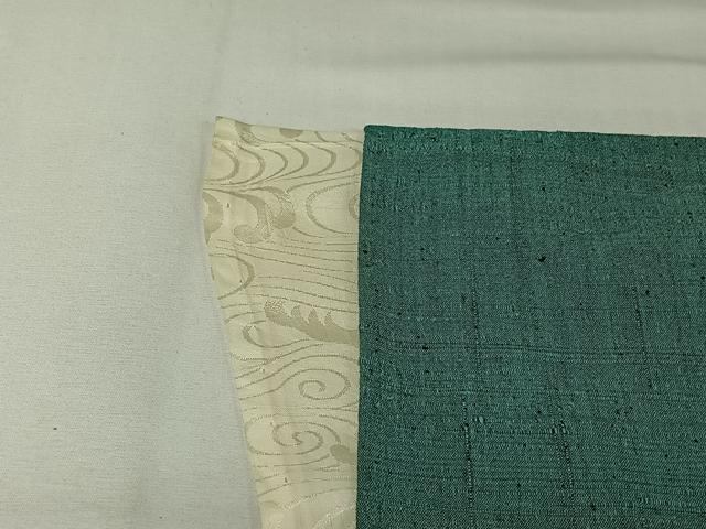 平和屋着物▽上質な紬 単衣 木賊色 正絹 逸品 AABJ1736jh