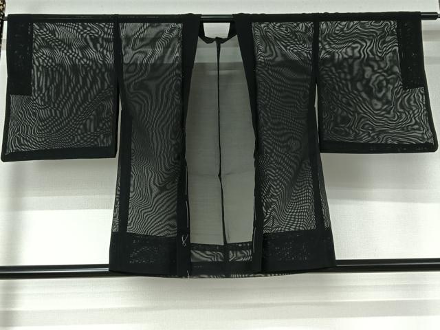 平和屋着物▽羽織 スリーシーズン 春夏秋 塵除け 黒地 正絹 逸品 AABJ1743jh
