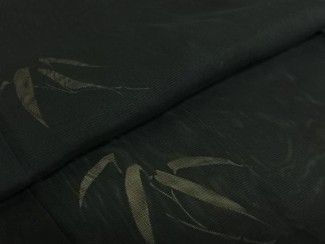 平和屋着物▽羽織 スリーシーズン 春夏秋 塵除け 笹の葉文 濃紺地 正絹 逸品 AABJ1746jh