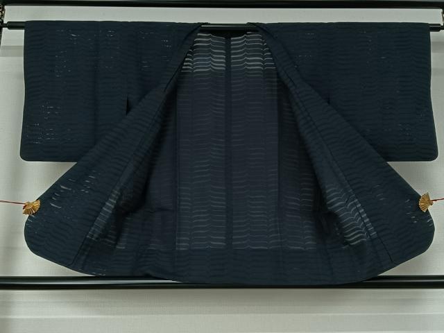 平和屋着物▽道行コート スリーシーズン 春夏秋 塵除け 横段文 正絹 逸品 AABJ1753jh