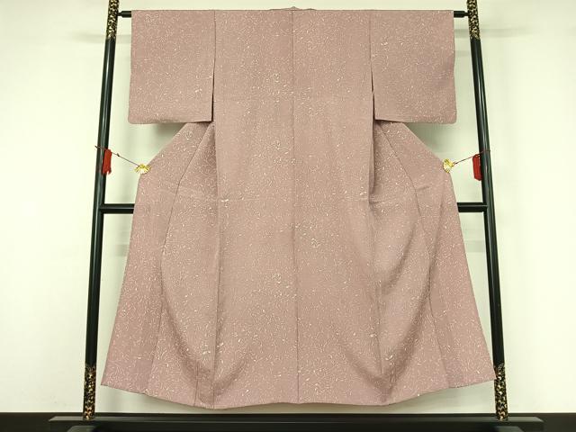 平和屋着物▽上質な小紋 単衣 草花文 正絹 逸品 AABJ1772jh