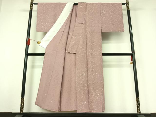 平和屋着物▽上質な小紋 単衣 草花文 正絹 逸品 AABJ1772jh