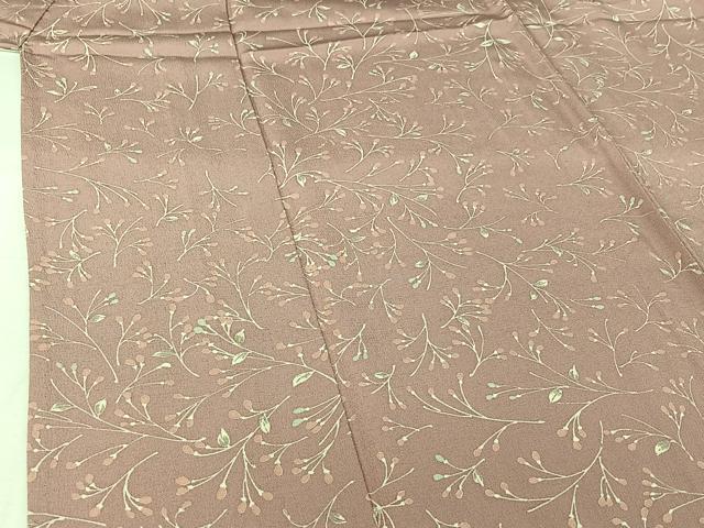 平和屋着物▽上質な小紋 単衣 草花文 正絹 逸品 AABJ1772jh