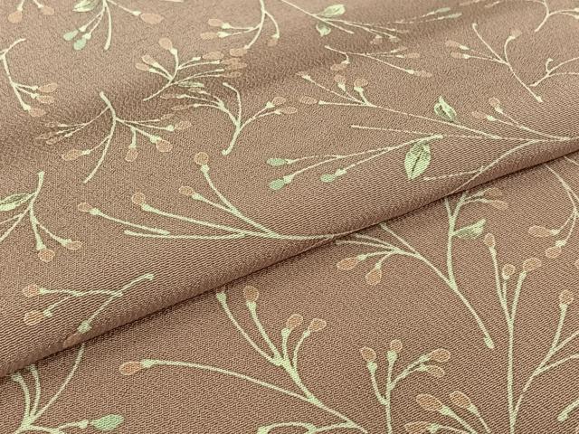 平和屋着物▽上質な小紋 単衣 草花文 正絹 逸品 AABJ1772jh