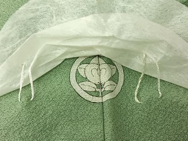 平和屋着物▽上質な色無地 単衣 山葵色 正絹 逸品 未使用 AABJ1790jh