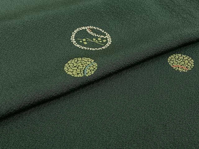 平和屋着物▽上質な小紋 単衣 丸文 正絹 逸品 AABJ1800jh