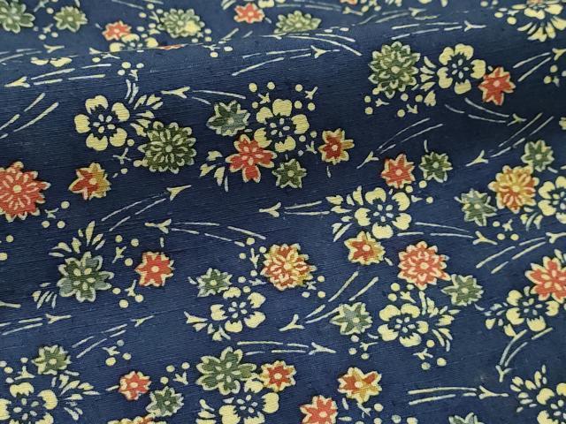 平和屋着物■上質な小紋 紬地 吹き寄せ文 正絹 逸品 AABJ1813sx
