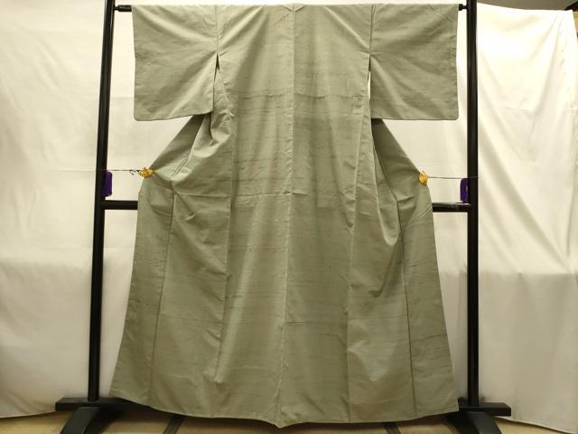 平和屋着物■上質な紬 横段文 金糸 正絹 逸品 AABJ1839sx