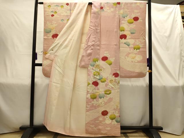 平和屋着物■豪華振袖 刺繍 流水花文 金糸 金彩 三越扱い 正絹 逸品 AABJ1842sx