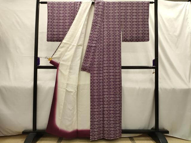 平和屋着物■上質な小紋 扇面双鶴文 正絹 逸品 AABJ1845sx