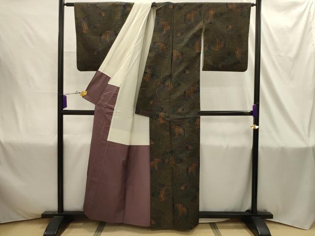 平和屋着物■上質な紬 藤花房 正絹 逸品 AABJ1846sx